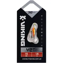 Балансир Viking Fishing Yeti Ice Jig 15mm 1.5g #21 Kingfisher Green - мініатюра 2