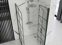 Душова кабіна Rea Molier 80x90 black REA-K8412 + REA-K8538, Чорний матовий, Універсальна, прозрачний, Чорний матовий - мініатюра 2