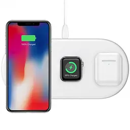 Бездротовий зарядний пристрій Baseus Smart 3 в 1 (Phone + Watch + Pods) 18W WX3IN1-B02 White - мініатюра 2