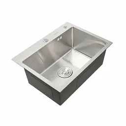 Кухонна мийка Platinum Handmade 58x43 нержавійка (сифон круглий 3.0/0.8) - мініатюра 2