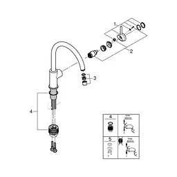 Змішувач для кухні Grohe QuickFix Start Classic 31553001, Хром - мініатюра 4