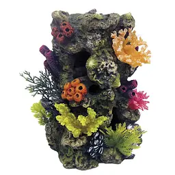Декор керамічний для акваріума скеля з коралами M, 14.5×14×18.5 см