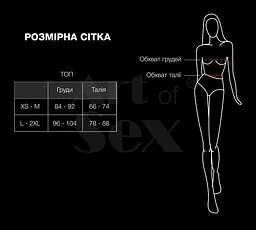 Лакований вініловий ліф з шипами Art of Sex - Mistress, чорний, розмір S - мініатюра 4