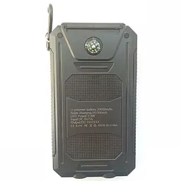Павербанк Solar Power Bank із сонячною панеллю та ліхтариком 20000 mAh Black (11227) - мініатюра 2