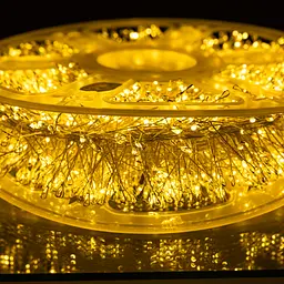 Новорічна гірлянда Хвойна лапа кімнатна роса 100 м 2000 LED, кімнатна гірлянда роса білий провід Жовте сяйво Garlando D2000L100MWY - мініатюра 9