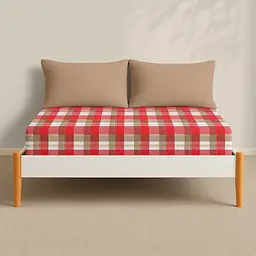 Простирадло Cosas на резинці фланель 80х160 berry tartan, червоний (Flannel_BerryTartan_80x160x20) - мініатюра 3