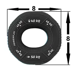 Еспандер кистьовий силіконовий PowerPlay PP-4331 Hand Grip Hard 40-45-50 кг Чорний (PP_4331_Black_(40-45-50)) - мініатюра 4