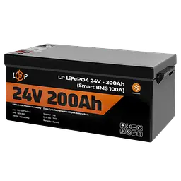 Акумулятор LP LiFePO4 24V (25,6V) - 200 Ah (5120Wh) (Smart BMS 100А) з BT пластик для ДБЖ - мініатюра 3