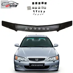 Дефлектор капоту мухобійка Honda Accord 2002-2006 з вирізом під молдинг HD01