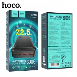 Повербанк чорний зовнішній акумулятор Power bank акумулятор для телефону HOCO J101B Astute 30000mAh - мініатюра 5