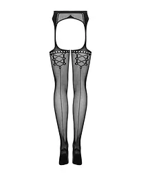 Сітчасті панчохи-стокінги зі стрілкою Obsessive Garter stockings S314 чорні імітація гартерів S/M/L - мініатюра 6