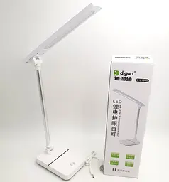 Настільна LED-лампа 40 см сенсорна світлодіодна 4 W акумуляторна (знімні 2 × 18650 6000 mAh) 3000–6000 K Digad 1940