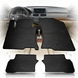 Автомобільні килимки в салон Honda Crosstour 4WD 2012-2015 Гумові бортик 3-5 см Чорні (Avto-Gumm)