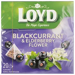 Чай фруктовий LoydBlackcurrant&Elderberry, Чорна смородина та Бузина, в пірамідках, 40 г - мініатюра 2