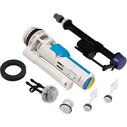 Комплект арматури Mixxus Premium Button-1801-1/2" спускна 2-х кнопочна + наповнювальна з нижнім підведенням, пластикове різьблення 1/2" MP6607, Білий