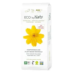 Органічні прокладки Eco by Naty Normal 14 шт. без крилець - мініатюра 2