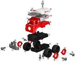 Конструктор DIY Spatial Creativity Пожежна цистерна LM9035, червоний (CJ-1614180) - мініатюра 2
