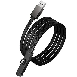 Дата кабель Hoco U150 Exquisite side plug and stand USB to Type-C 36W (1.2m) Black - мініатюра 6