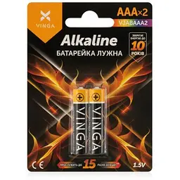 Батарейка AAA LR03 Alkaline 2pcs Blister Vinga (VJABAAA2)