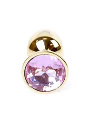 Анальна пробка - Jewellery Gold Plug Light Pink - мініатюра 4