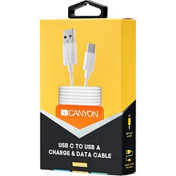 Дата кабель USB 2.0 AM to Type-C 1.0m white Canyon (CNE-USBC1W) - мініатюра 2