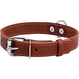 Нашийник одинарний Collar, шкіра, 38-50х2,5 см, коричневий