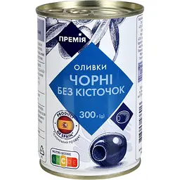 Оливки Премія чорні без кісточок 300 г