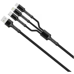 Дата кабель USB 2.0 AM to Lightning + Micro 5P + USB-C 4.0A (20W) ColorWay (CW-CBU3003-GR) - мініатюра 3