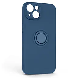 Силиконовый чехол для Apple iPhone 14, Icon Ring, синий, панель-накладка, с кольцом-подставкой на 360°, противоударный, возможность использования магнитных держателей, ArmorStandart (ARM68687)