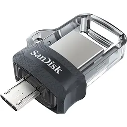 Флеш-накопичувач Sandisk USB 3.0 Ultra Dual Drive OTG M3.0 128Gb (150Mb/s) Black (SDDD3-128G-G46) - мініатюра 2