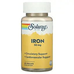 Железо Iron 50 mg 60 капсул Solaray vit0005970