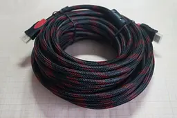 Кабель Gresso Hdmi 15 м male to male тато-тато 2 ферити чорно-червоний - мініатюра 3