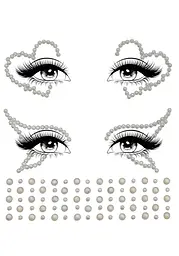 Набір страз-прикрас для тіла Leg Avenue Ayla face jewel sticker, наліпки, світяться у темряві - мініатюра 2