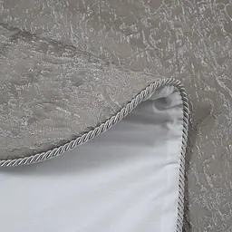 Набір постільної білизни з вишивкою та жакардовим покривалом Dantela Vita - Katrina gri сірий євро - мініатюра 9