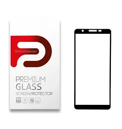 Захисне скло для Samsung Galaxy A01 Core (A013), Full Glue, 2.5D, на весь екран, глянцеве, загартоване 9H, повне проклеювання по всій поверхні, з чорною рамкою, протиударне, ArmorStandart (ARM57291)