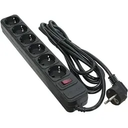 Мережевий фільтр живлення Patron 3.0 m3*1mm2 (SP-1063) 6 розеток BLACK (EXT-PN-SP-1063)
