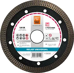 Алмазний диск універсальний PDT Relief Ultra 1A1R 125х1,2х10х22,2 мм