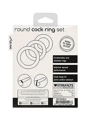 Набір ерекційних кілець ShotsToys Round Cock Ring Set, 3 шт (чорний) - мініатюра 5