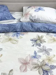 Комплект постільної білизни Ecotton двоспальний Сімейний 150х215 см двосторонній білий \ синій (21003АВ) (23365) - мініатюра 2