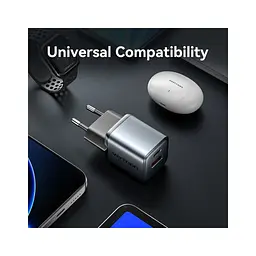 Зарядний пристрій Vention 1xUSB-C PD 30 Вт + 1xUSB QC 3.0 18 Вт GaN сірий (FEWH0-EU) - мініатюра 10