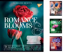 
Зошити учнівські 96 аркушів лінія. YES Romance blooms 5 шт. в упаковці