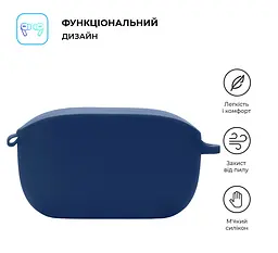 Силіконовий чохол для навушників JBL Wave Buds/Buds 2, Hang Case, синій, ультратонкий захисний кейс товщиною 2 мм, захист від подряпин, пилу та ударів, компактний, з карабіном для кріплення, ArmorStandart (ARM79916) - мініатюра 2