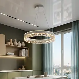 Світлодіодна люстра підвісна Artlight MD230327WH з білим кільцем, 53W
