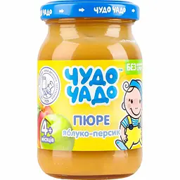Упаковка пюре Чудо-чадо Персик-яблуко 1.02 кг (170 г х 6 шт.) - мініатюра 2