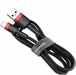 Кабель Baseus Cafule Special Edition Cable USB to Lightning 2.4A 1m CALKLF-G91 Black-Red - мініатюра 2