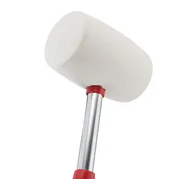 Киянка INTERTOOL HT-0235, біла гумова головка 80 мм, металева ручка, вага 680 г - мініатюра 2