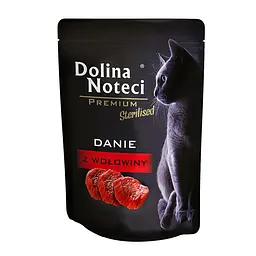 Вологий корм для стерилізованих котів Dolina Noteci Danie з яловичиною пауч 85 г