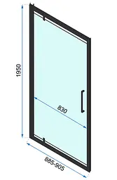 Душова кабіна Rea Rapid Swing 100x90 black REA-K6423 + REA-K6409, Чорний матовий, Універсальна, прозрачний, Чорний матовий - мініатюра 6