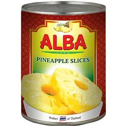 Ананас Alba Food Pineapple slices кільцями в сиропі 580 мл