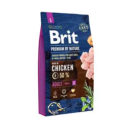 Сухий корм для дорослих собак дрібних порід Brit Premium Adult S 8 кг (курица) (вагою до 10 кг) - мініатюра 2